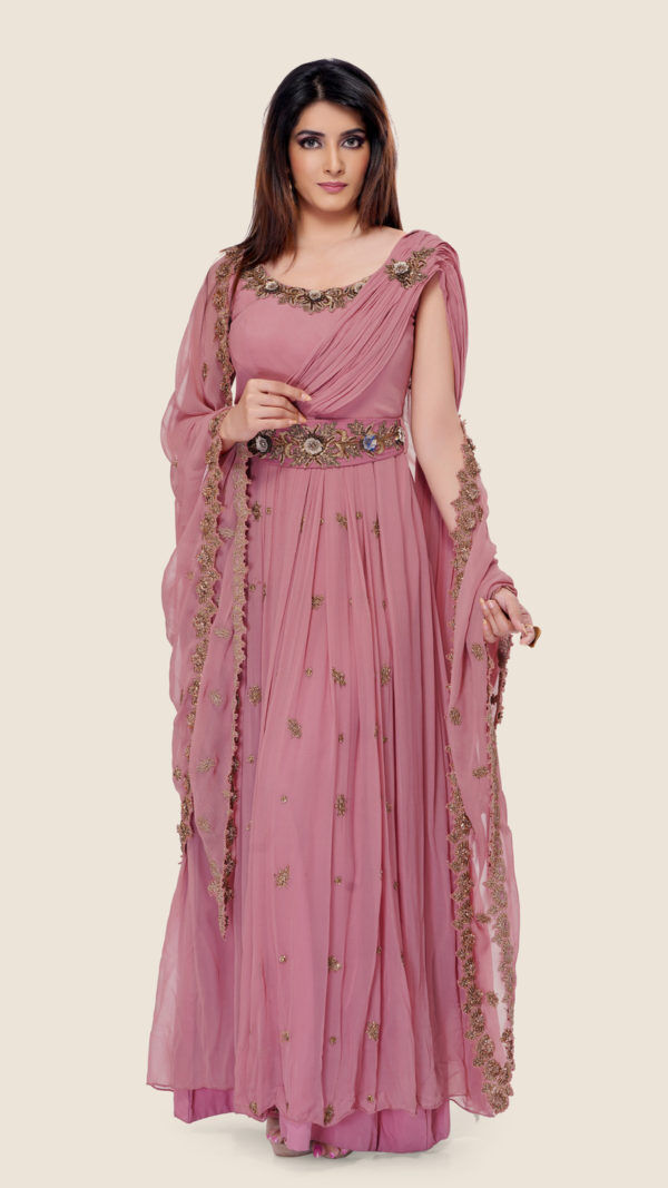 Georgette Embroidered Designer Anarkali Gown, Full Sleeve at Rs 1199 in  Surat